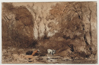 TvB T 425
<br/>
Bosrijk landschap met vee en waterplaats
<br/>
<em>Koelman, Johan Daniël (1831-1857)</em>